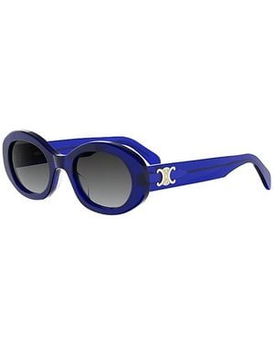 Celine Oval Triomphe Sunglasses, 52Mm - Blue