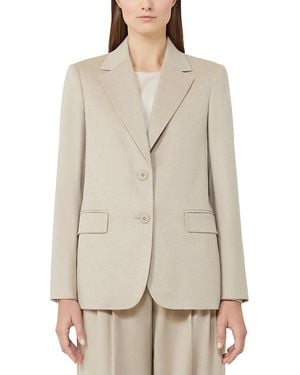 Max Mara Folgore Wool Blazer - Natural