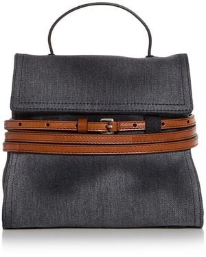 Moschino Tie Me Denim Top Handle Bag - Blue