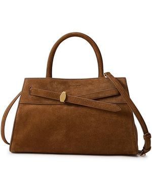 Veronica Beard Medium Suede Dash Bag - Brown
