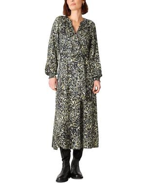Whistles Petite Marlow Leopard Swirl Dress - Green