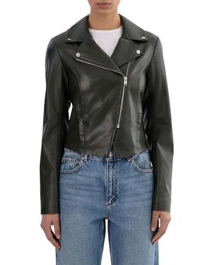 Lamarque Pascale Faux Leather Moto Jacket - Black