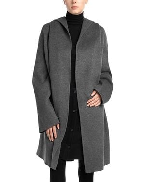 TOTEME Wool Hooded Open Front Coat - Gray