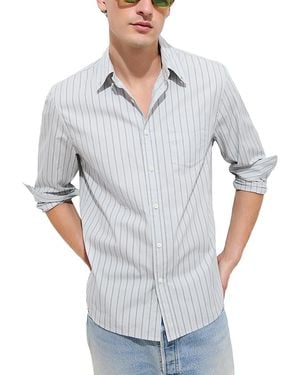 Alex Mill Striped Cotton Poplin Long Sleeve Shirt - Gray