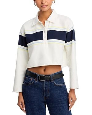 RE/DONE Cut Off Rugby Polo Tee - Blue