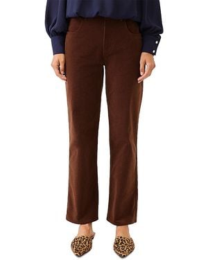 Karen Kane Stretch Cotton Corduroy Straight Pants - Brown