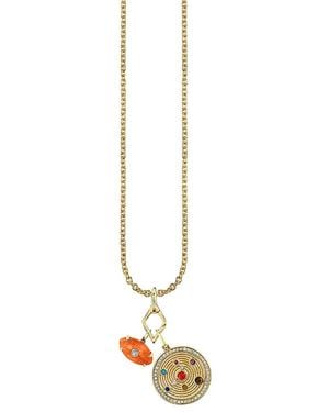 Sydney Evan 14K Carved Stone Protective Eye Chain Necklace, 18 - White