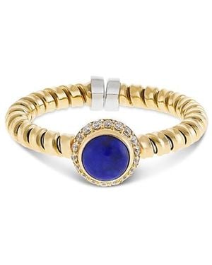 Alberto Milani 18K Diamond & Lapis Via Giardino Tubogas Small Rope Ring - White