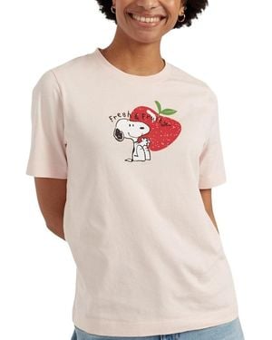 Chinti & Parker Cotton Snoopy Apple T-Shirt - White