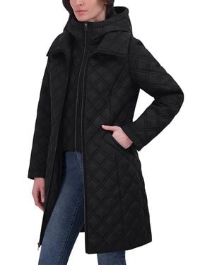Tahari Laura Quilted Coat - Black