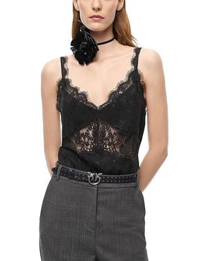 Pinko Tiara Jacquard Lace Top - Black