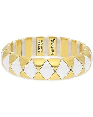 ’ROBERTO DEMEGLIO Aura Ceramic Patterned Slip On Statement Bracelet - Metallic