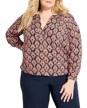 NIC+ZOE Harvest Ikat Top - Red