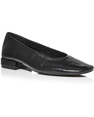 Aqua Avery Leather Ballet Flats - Black