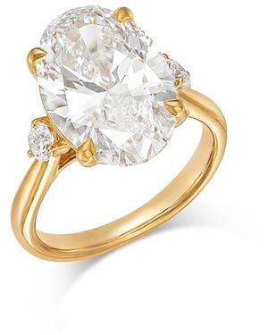 Bloomingdale's Fine Collection Luxe Collection Certified Lab Grown Diamond Oval Claw Prong Engagement Ring - Metallic