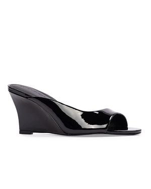 Black Suede Studio Arisha 70 Mule Wedge Sandals - Black
