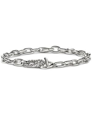 John Hardy Sterling Surf Diamond Chain Link Bracelet, 0.44 Tcw - White