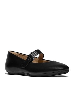 Fitflop Delicato Leather Mary Jane Flats - Black