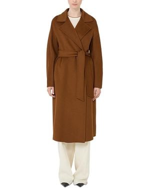 Max Mara Mstcles Lapel Wrap Coat - Brown