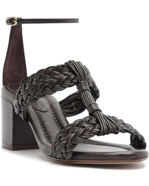 Alexandre Birman Thalia Braided Leather Sandals - Brown