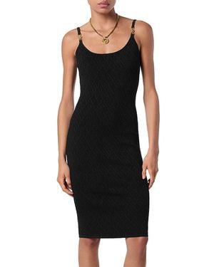 Versace Textured V Jacquard Dress - Black