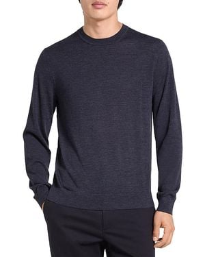 Theory Regal Merino Crewneck Sweater - Blue