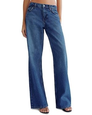 Reformation Cary Low Rise Slouchy Wide Jeans - Blue