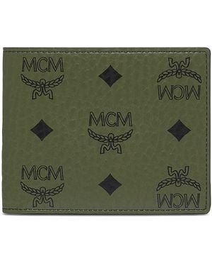 MCM Aren Visetos Bifold Wallet - Green