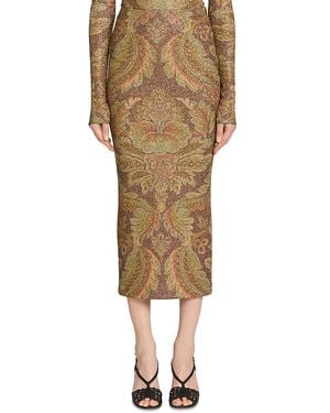 Etro Printed Midi Pencil Skirt - Natural