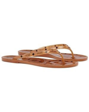 MCM Monogram Jelly Thong Sandals - Brown