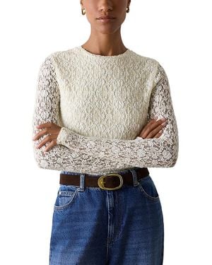 Whistles Long Sleeve Lace Top - Blue
