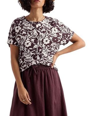 Seasalt Cornwall Tor Grass Cotton Button-Front Top - Red