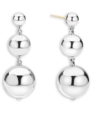 Lagos Sterling Caviar Bubbly Triple Bead Drop Earrings - White