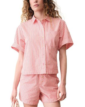 Marine Layer Jordie Poplin Shirt - Red