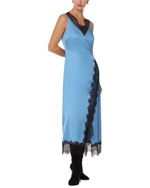 Whistles Iris Lace Wrap Dress - Blue