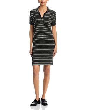 Rag & Bone The Knit Stripe Polo Mini Dress - Black