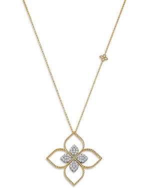Roberto Coin 18K & Diamond Open Flower Necklace, 0.43 Tcw - Metallic