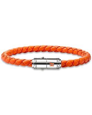 John Hardy Sterling Woven Leather Bracelet - Orange