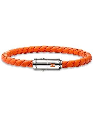 John Hardy Sterling Woven Leather Bracelet - Orange