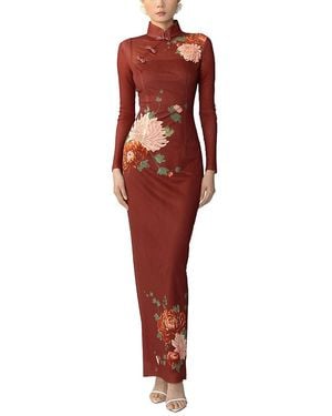 SAU LEE Kaia Mesh Dress - Red