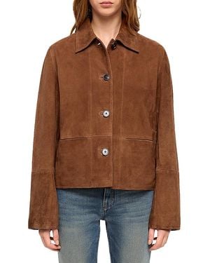 Zadig & Voltaire Lessa Suede Button Front Jacket - Brown