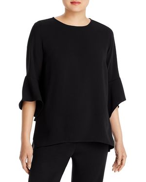 Caroline Rose Julia Flare Sleeve Tunic Top - Black