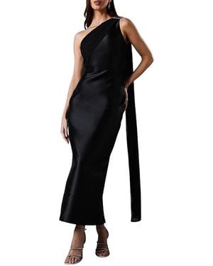 Coast One Shoulder Twill Gown - Black