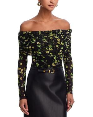 AFRM Maxine Off The Shoulder Mesh Bodysuit - Black