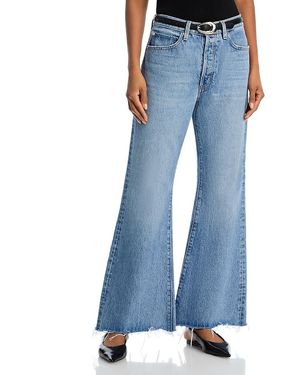 ボトムスその他 Frame Wide-leg The Lax jeans with washed effect FRAME Lax Wide Leg Jeans in Alderton Undone Fray | REVOLVE