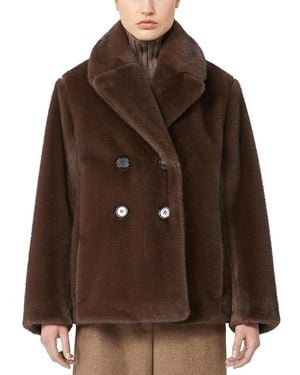 Max Mara Laura Faux Fur Coat - Brown