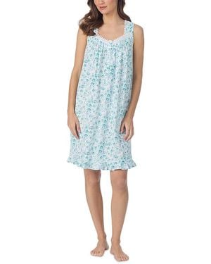 Eileen West Sleeveless Knit Chemise Nightdress - Blue