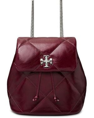 Tory Burch Kira Diamond Quilt Distressed Mini Backpack - Red