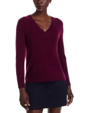 C by Bloomingdale's Cashmere Cashmere V Neck Sweater - Red