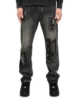 Purple Brand Monceau Sequin Logo Straight Fit Jeans - Black